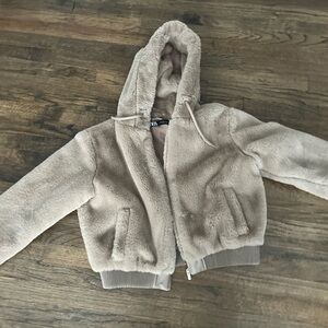 Zara Tan Fleece Hoodie
